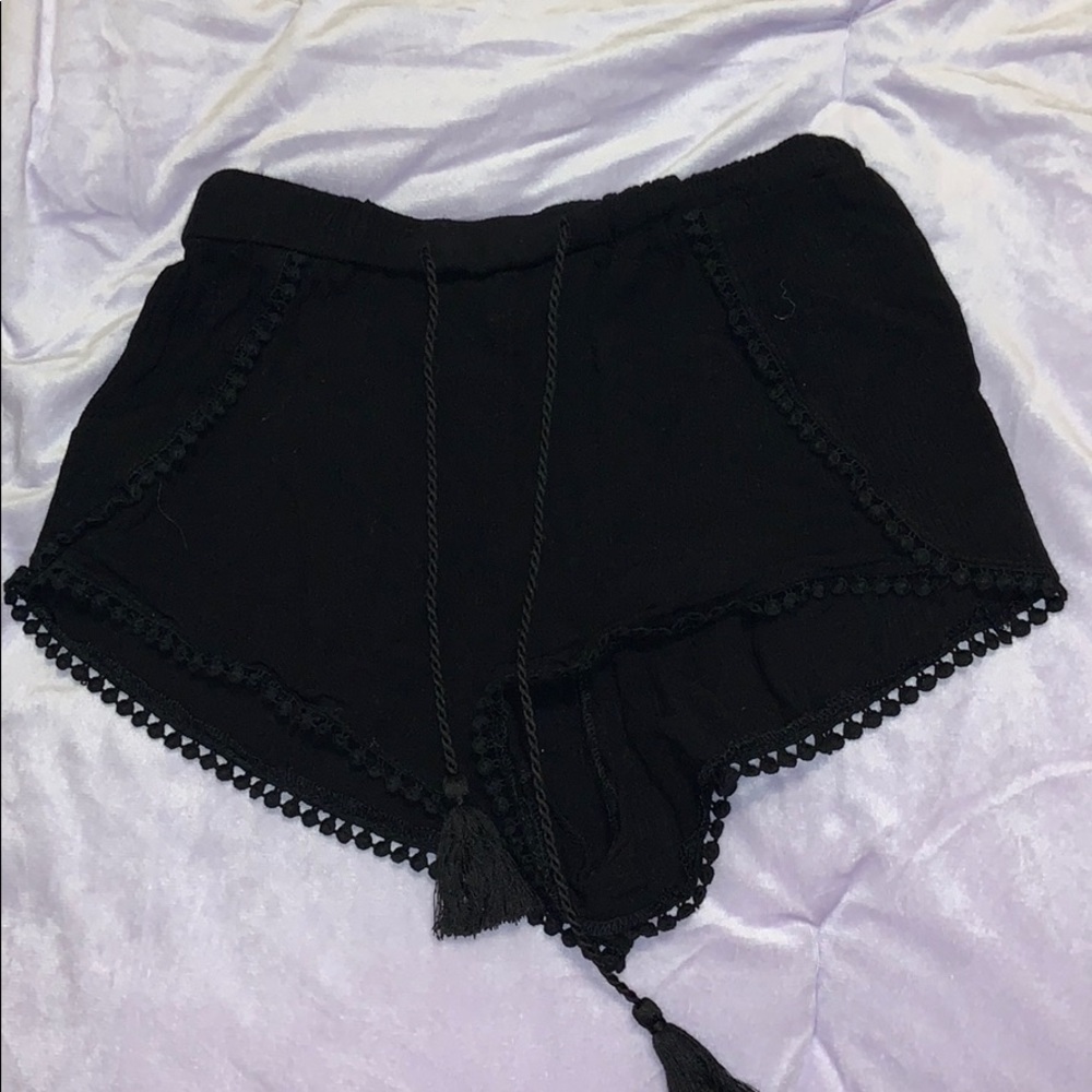 Black flowy shorts